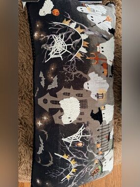 T.J.Maxx Halloween Ghost Pillow Cover in Gray, White and Orange
